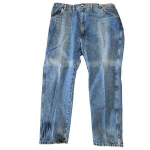 Wrangler Mens Authentic Relaxed Fit Blue Denim Jeans Size 44x29 work